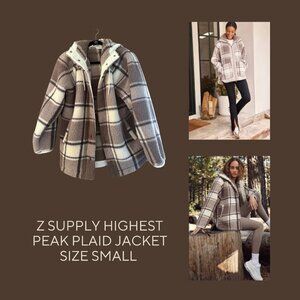 Z Supply Highest Peak Hooded Plaid Jacket Size Small